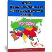Asya Ülkeleri Bayrağı Çizme ve Boyama Kitabı - 1