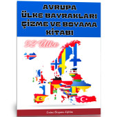 Avrupa Ülkeleri Bayrağı Çizme ve Boyama Kitabı - 1