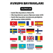 Avrupa Ülkeleri Bayrağı Çizme ve Boyama Kitabı - 2