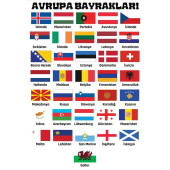 Avrupa Ülkeleri Bayrağı Çizme ve Boyama Kitabı - 3