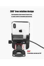 FORTE GT 2084-11 Ayarlı Motosiklet Bisiklet Telefon Tutucu Navigasyon Gidon Uyumlu - Siyah - 8