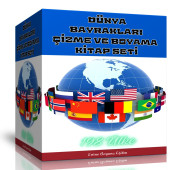 Dünya Bayrakları Çizme ve Boyama Kitap Seti (4 Kitap) - 1