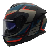 KASK LS2 STREAM 2 ROAD MAT SİYAH-GRİ-MAVİ-KIRMIZI - 1