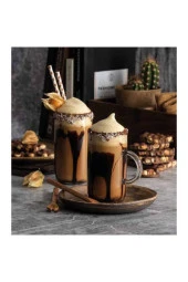 Paşabahçe iconic kulplu 4 lü latte sunum bardağı - kupa meşrubat su bardağı thumbnail 3