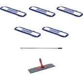 Orlon Mavi Statik Toz Mop Takımı Seti - 50 Cm. - 5 Adet Mop + Mop Tutucu + Sap - 1 Takım thumbnail 1