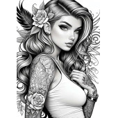 Güzel Kadınlar Tattoo Boyama Kitap Seti (3 Kitap) - 4