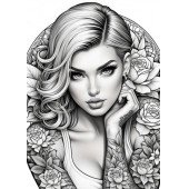 Güzel Kadınlar Tattoo Boyama Kitap Seti (3 Kitap) - 7