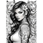 Güzel Kadınlar Tattoo Boyama Kitap Seti (3 Kitap) - 8