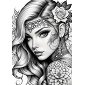 Güzel Kadınlar Tattoo Boyama Kitap Seti (3 Kitap) - 9