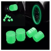 4 Adet Sibop Kapağı Fosforlu Floresan Led Pilsiz Araba Motorsiklet Bisiklet  Lastik Sibop Kapağı - 7
