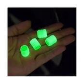 4 Adet Sibop Kapağı Fosforlu Floresan Led Pilsiz Araba Motorsiklet Bisiklet  Lastik Sibop Kapağı - 2