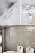 1 Cm Kalın 50 Metre Tuvalet Mutfak Banyo Fayans Mermer Arası Şerit Bant Gümüş Banyo Mutfak Bant - 4