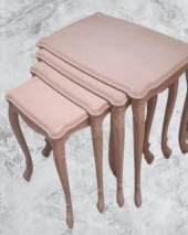 Zigon Sehpa 90366 Model Kayın Aslan Oyma Ayak Lüks 4'lü Yüksek Ayak HAM El yapım thumbnail 2