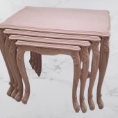 Zigon Sehpa 90366 Model Kayın Aslan Oyma Ayak Lüks 4'lü Yüksek Ayak HAM El yapım thumbnail 3