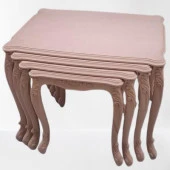 Zigon Sehpa 90366 Model Kayın Aslan Oyma Ayak Lüks 4'lü Yüksek Ayak HAM El yapım thumbnail 4