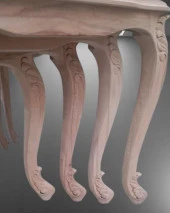 Zigon Sehpa 90366 Model Kayın Aslan Oyma Ayak Lüks 4'lü Yüksek Ayak HAM El yapım thumbnail 5