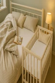 2 Adet 50 x 90 x 10 cm Anne Yanı Lastikli Penye Kumaş Bebek Çarşafı - 2