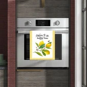 Limon Welcome to beatiful home Desenli Fırın Örtüsü - 1