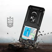 Samsung Galaxy Z Flip 5 Kılıf Zore Yüzüklü Çift Katman Korumalı Vega Kapak - 3