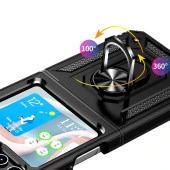 Samsung Galaxy Z Flip 5 Kılıf Zore Yüzüklü Çift Katman Korumalı Vega Kapak - 4