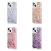 Apple iPhone 15 Kılıf Zore Simli Sıvılı Yüzüklü Milce Kapak thumbnail 3