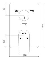 ECA Dalia Ankastre Banyo Bataryası Sıva Üstü 3 Yollu 102167342-K thumbnail 2