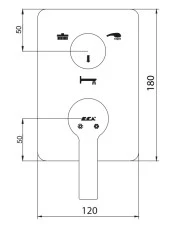 ECA Delta Ankastre Banyo Bataryası Sıva Üstü 3 Yollu 102167337-K thumbnail 2