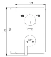 ECA İcon Ankastre Banyo Bataryası Sıva Üstü 3 Yollu 102167331H-K thumbnail 2