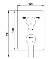 ECA Luna Ankastre Banyo Bataryası Sıva Üstü 3 Yollu Altın Renkli 102867336-K thumbnail 2