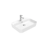 Creavit Loop Tezgah Üstü Dikdörtgen Çanak Lavabo 60 cm Beyaz LP061-00CB00E-0000 - 1