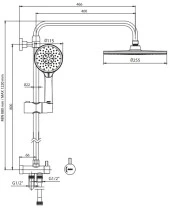 ECA Dalia Plus Teleskobik Kolonlu Banyo Tepe Duş Seti Yuvarlak Takım 102158040 - 2