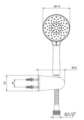 ECA Dalia Mafsallı Duş Seti Banyo Üst Takımı Mat Siyah 102117399C1 - 2
