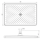 ECA Tiera Plus Banyo Dikdörtgen Duş Başlığı Mat Siyah Renkli 36x24 102145067C1 thumbnail 2