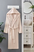 Kapüşonlu Unisex Banyo Bornozu %100 Soft Pamuklu - 3
