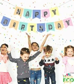 Macaron Silver Happy Birthday Zarflı Banner thumbnail 1