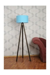 Homedit 3 Ayaklı Tripod Lambader Abajur Kumaş Başlık---t.mavi-c - 1