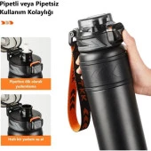 Tkk Çelik Termos Matara 500ML Siyah - 5