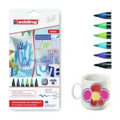 Edding 4200 Porselen Kalemi Soğuk Renkler 6'lı Set - 1