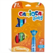 CARIOCA 12 RENK TEDDY JUMBO BEBEK KEÇELİ KALEM 42816 - 1