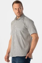 Kısa Kol Regular Kalıp Kareli Gömlek thumbnail 2