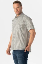 Kısa Kol Regular Kalıp Kareli Gömlek thumbnail 4