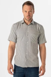 Kısa Kol Regular Kalıp Kareli Gömlek thumbnail 5