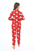 Kız Çocuk Kedi Baskılı Pijama Takımı 7-16 Yaş 0150 thumbnail 7