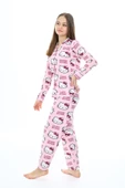 Kız Çocuk Kedi Baskılı Pijama Takımı 7-16 Yaş 0150 thumbnail 9