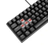 Rampage PLOWER K60 Siyah 12 Işık Modlu Mekanik Bilek Destekli Red Switch Gaming Oyuncu Klavye - 6