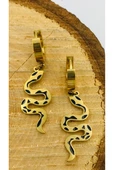 Gold Renk Figürlü Çelik  Küpe - 1