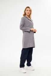 Hastane Önlüğü Alpaka Bayan Gri - 6