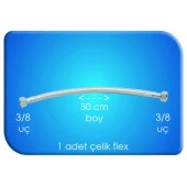 FLEX ÇELİK 3/8 3/8 UÇ 50 CM BOY 1 ADET SU BAĞLANTISI thumbnail 1