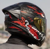 LS2 Rapıd 2 Race Kaıju Fullface Motosiklet Kaskı Gold Camlı thumbnail 2