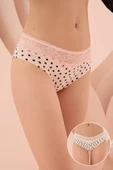 Pembe Beyaz Beli Dantelli 2li Hipster Külot thumbnail 1